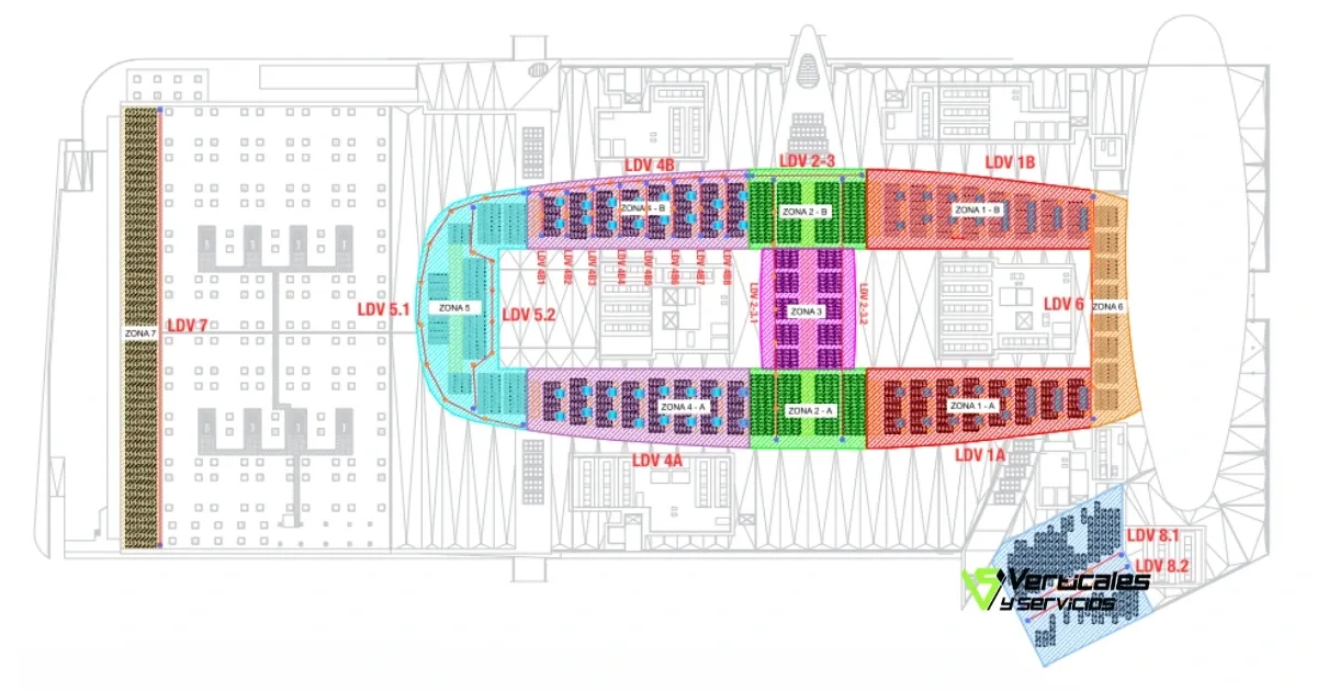Mapa de centro comercial con diseño apto para la certificación y revisión de líneas de vida.